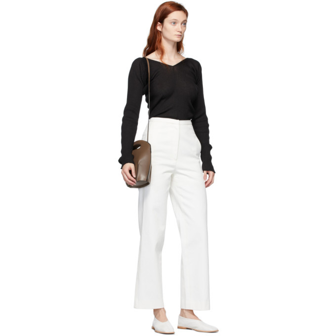 トップス LOW CLASSIC V-NECK LOGO KNIT TOP Low Classic Black Rib