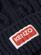 KENZO - Cable-Knit Logo-Appliquéd Wool Beanie