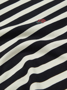 YMC - Wild Ones Appliquéd Striped Organic Cotton-Jersey T-Shirt - Black