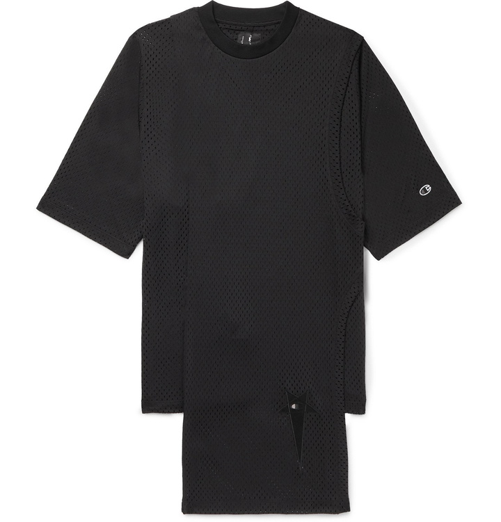 Photo: Rick Owens - Champion Toga Mesh T-Shirt - Black