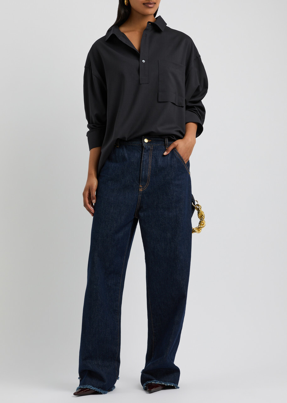 Darkpark Alex Wool Polo Shirt Dark Blue