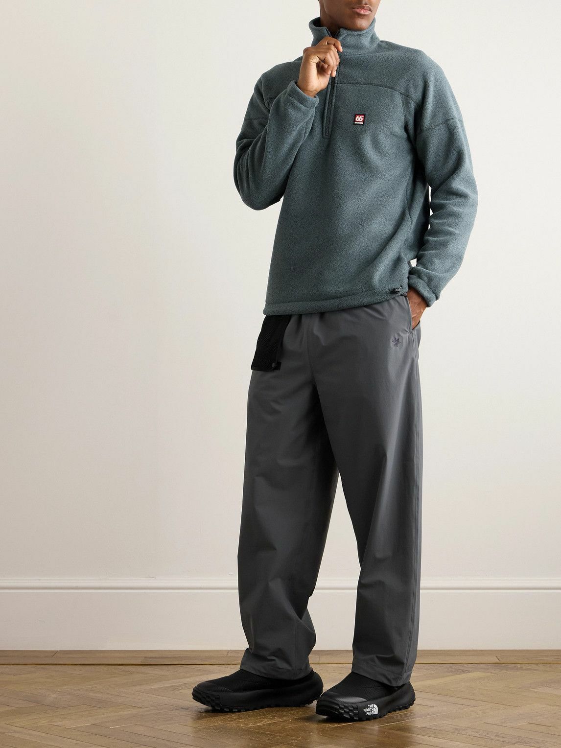 66 North - Esja Logo-Appliquéd Fleece Half-Zip Sweatshirt - Blue