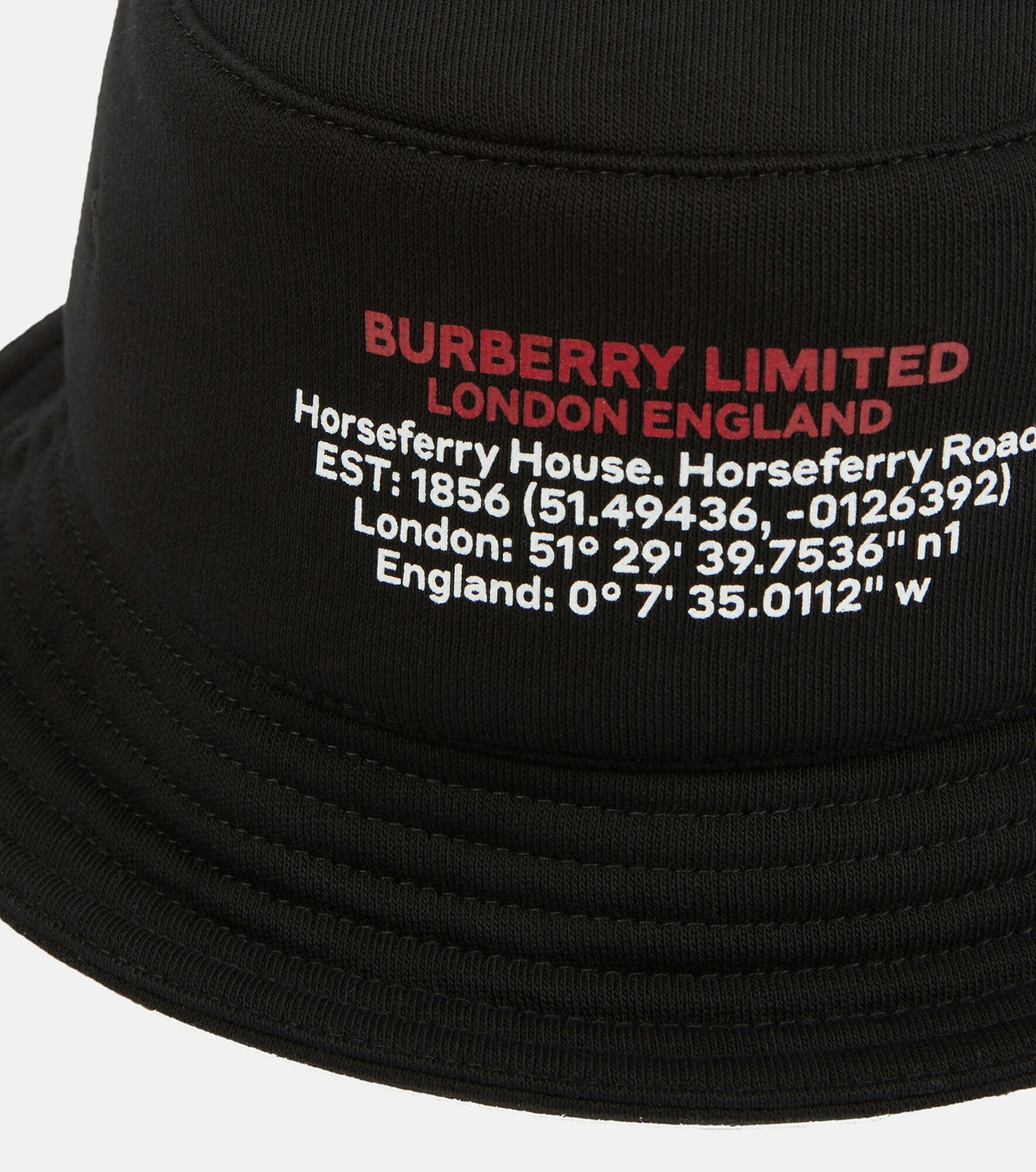 BURBERRY LOGO COTTON JERSEY BUCKET HAT / BLACK/ MEDIUM BURBERRY Cotton-gabardine bucket hat | NET-A-PORTER main image 4