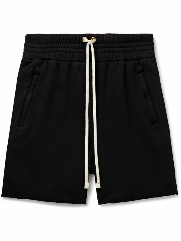 Photo: Les Tien - Straight-Leg Garment-Dyed Cotton-Jersey Drawstring Shorts - Black