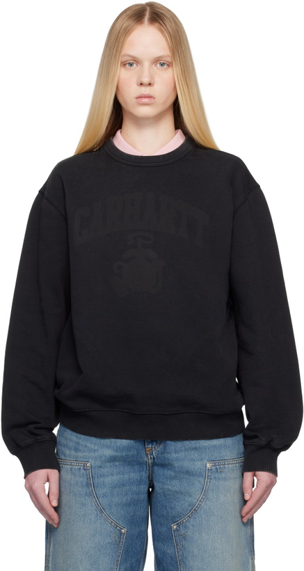 Photo: Carhartt Work In Progress Black Faded Pond Corps Sweatshirt