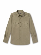 TOM FORD - Slim-Fit Cotton-Moleskin Shirt - Green