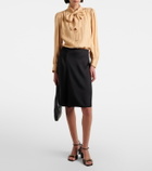 Gucci Silk duchesse wrap skirt