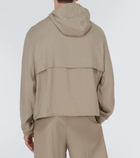 Ami Paris Hooded half-zip twill jacket