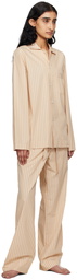 Tekla Beige Drawstring Pyjama Pants