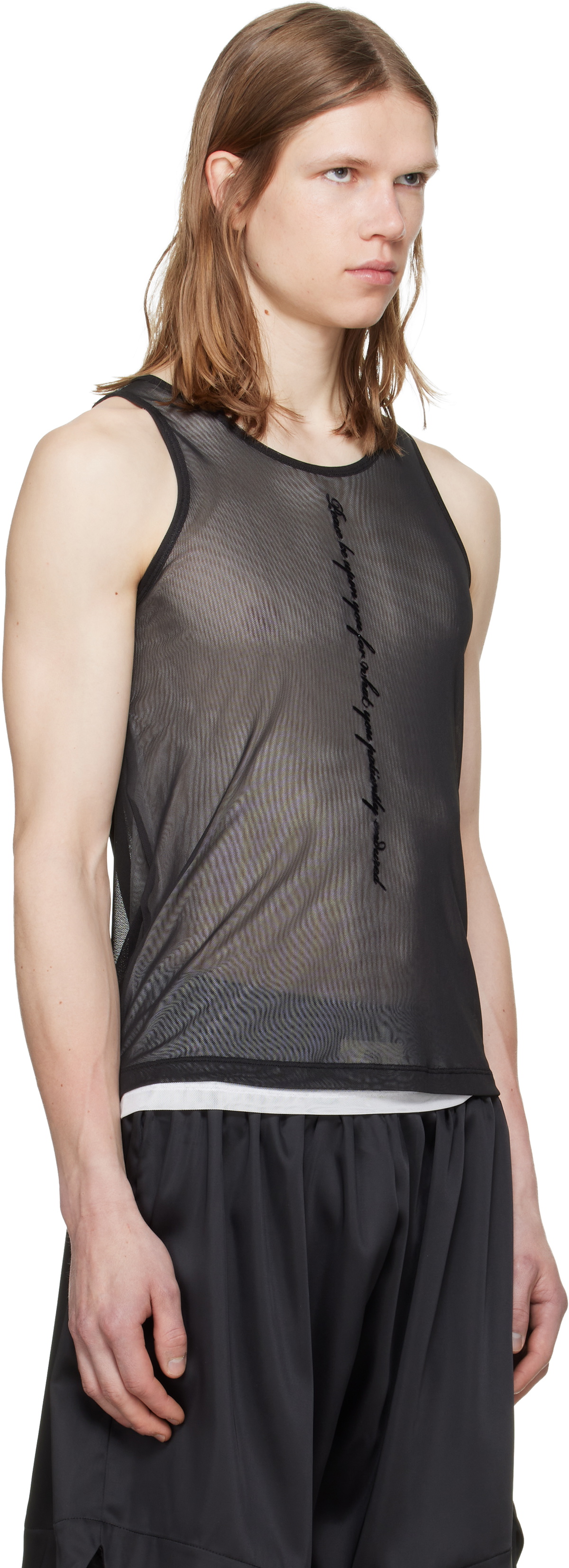 GmbH Black Mesh Tank Top
