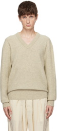 LEMAIRE Beige V-Neck Sweater