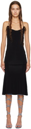 GUIZIO Black Slinky Maxi Dress