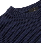 DUNHILL - Intarsia Cotton Sweater - Blue