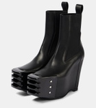Rick Owens Porterville leather wedge chelsea boots