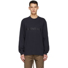 Essentials SSENSE Exclusive Navy Logo Long Sleeve T-Shirt