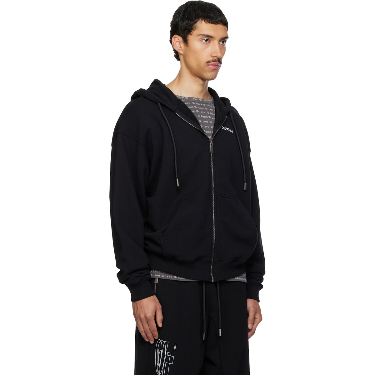 Off-White Black Half Arrow Skate Zip Hoodie