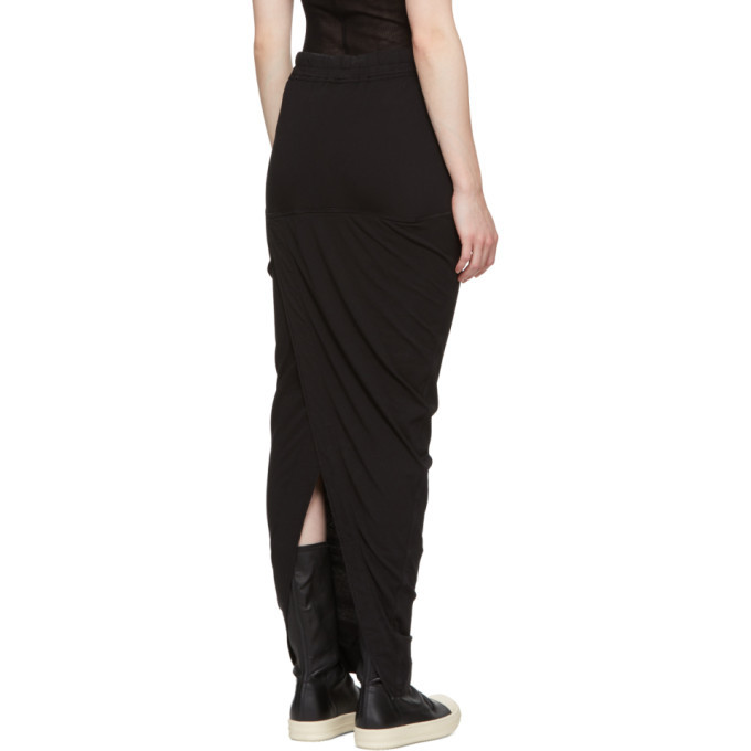 Rick Owens Drkshdw Black Soft Long Pillar Skirt Rick Owens Drkshdw