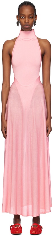 Photo: ALAÏA Pink Shiny Maxi Dress