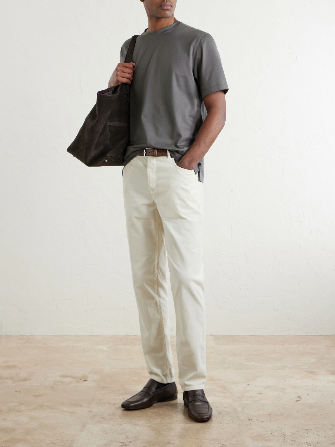 Zegna - Cotton-Jersey T-Shirt - Brown