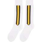 Calvin Klein 205W39NYC White Intarsia Striped Socks