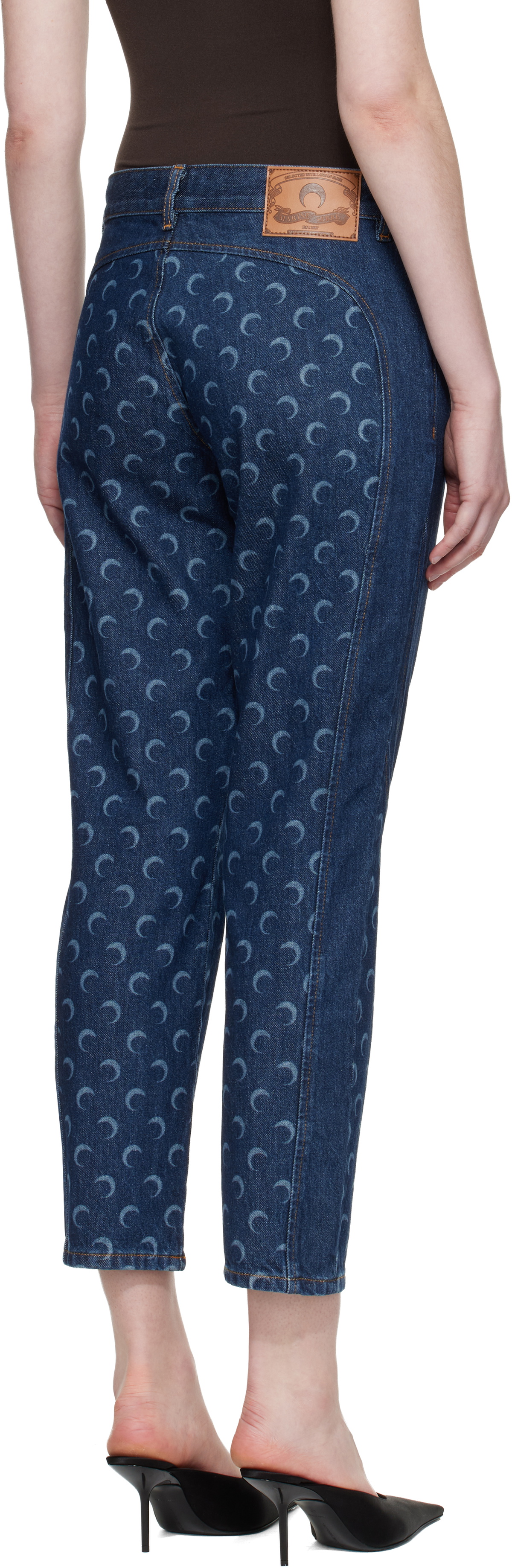 Marine Serre Blue Slim Fit Denim Jeans
