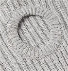 Raf Simons - Oversized Cutout Metallic Knitted Sweater - Men - White