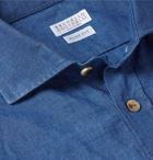 Brunello Cucinelli - Linen and Cotton-Blend Shirt - Men - Blue