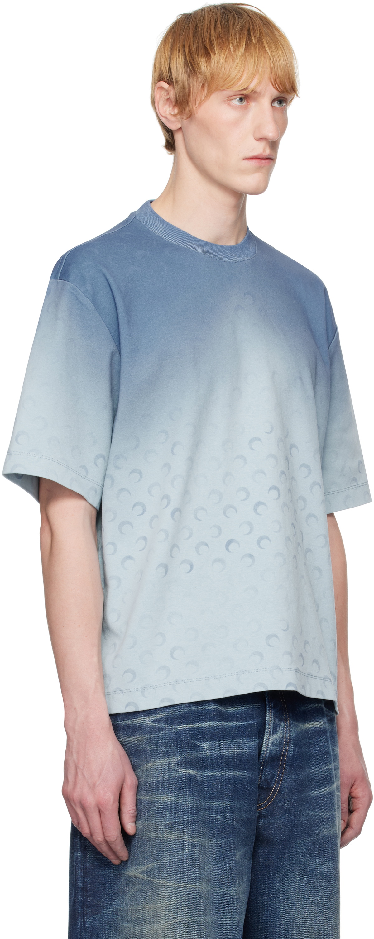 Tシャツ・カットソー MARINE SERRE Men T-shirt White MTT077ACJER0009 WH10 Marine Serre MARINE SERRE Men T-Shirts MTT077A CJER0009WH10