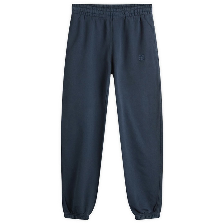 Photo: Anine Bing Women's Karter Framed Monogram Sweatpants in Washed Navy