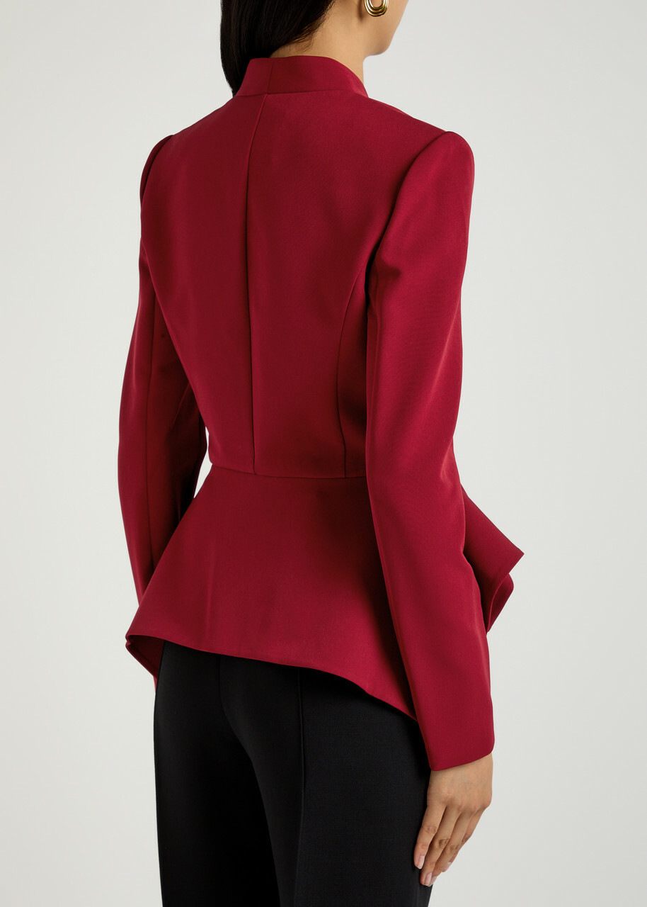 Roland Mouret Panelled Crepe Jacket Dark Red