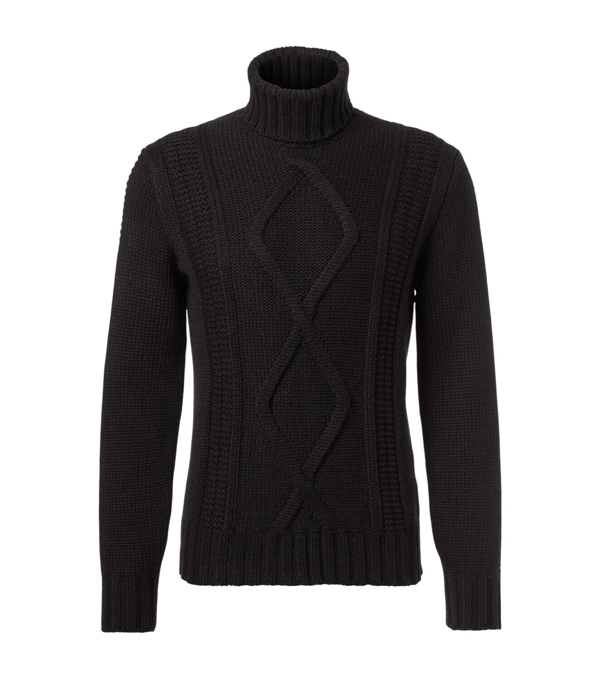 Iggy Men's Drawn Cableknit Jacquard Sweater in Navy iggy