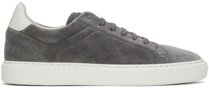 Photo: Brunello Cucinelli Grey Washed Suede Airsole Sneakers