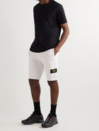 Stone Island - Straight-Leg Logo-Appliquéd Cotton-Jersey Drawstring Shorts - Pink