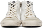 Golden Goose White Leather & Suede Slide Classic High-Top Sneakers