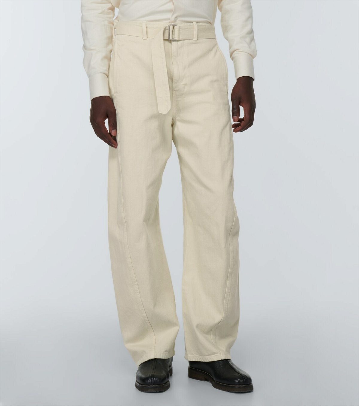 Lemaire Twisted belted straight denim pants Lemaire