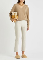 Vince Slim-leg Stretch-jersey Trousers Off White