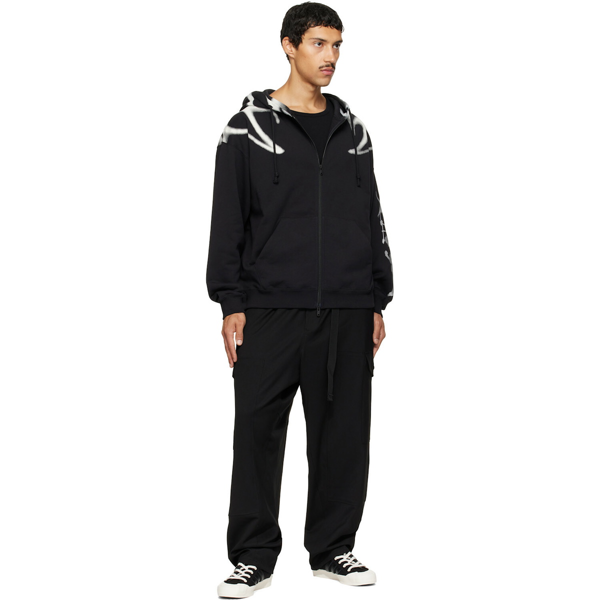 Y-3 Black Wool Utility Cargo Pants
