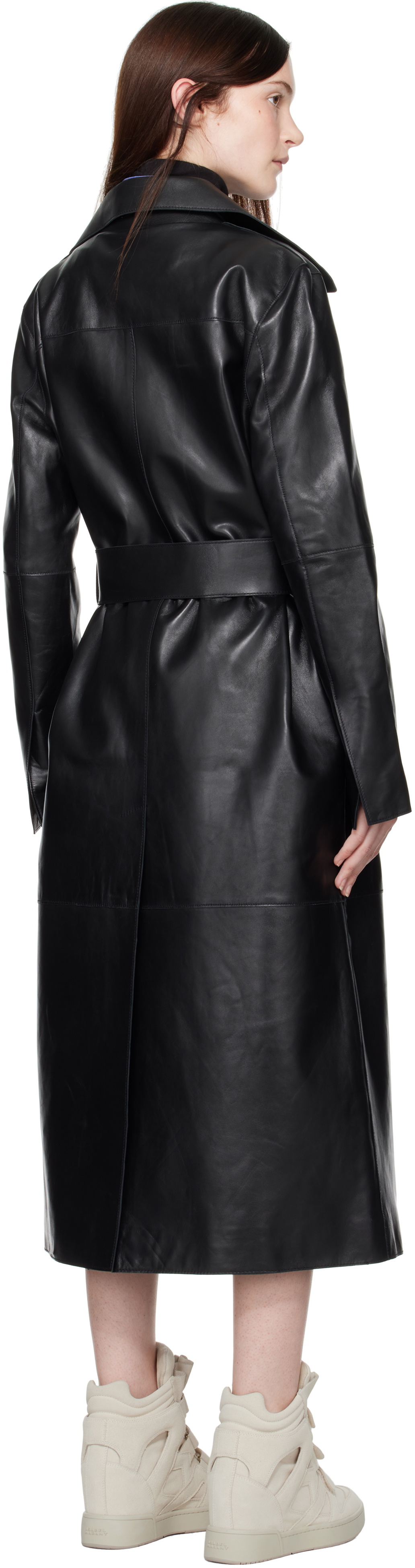 Stand Studio Black Paris Leather Coat