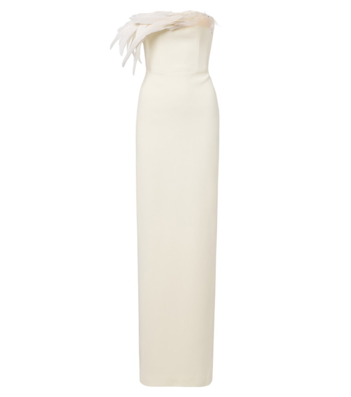 Photo: David Koma Feather-trimmed bustier gown