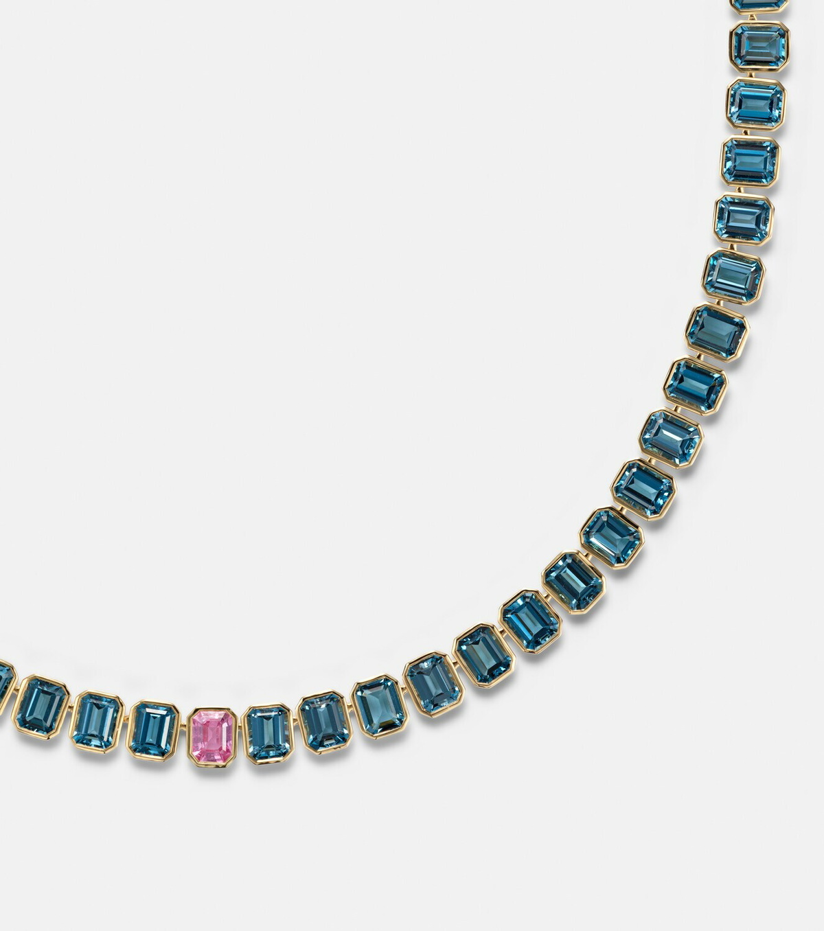 Bucherer Fine Jewellery 18kt gold (750/1000) necklace with sapphire and topaz