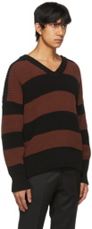 Boss Brown & Black Striped Proti Sweater