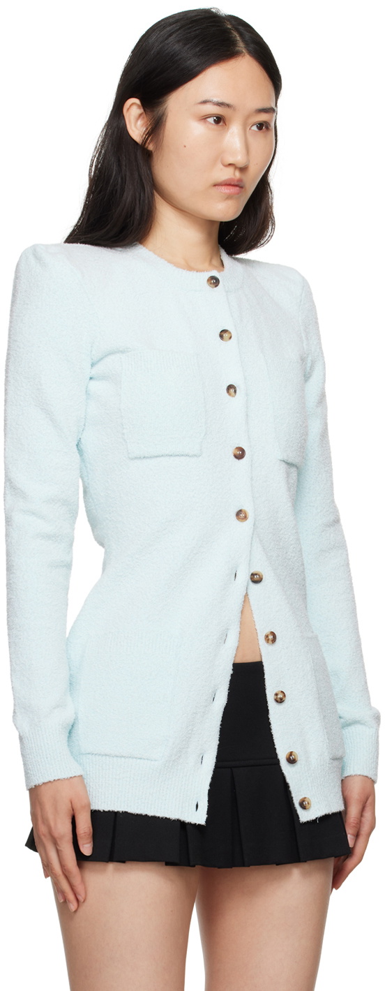 WARDROBE.NYC Blue Padded Shoulder Cardigan
