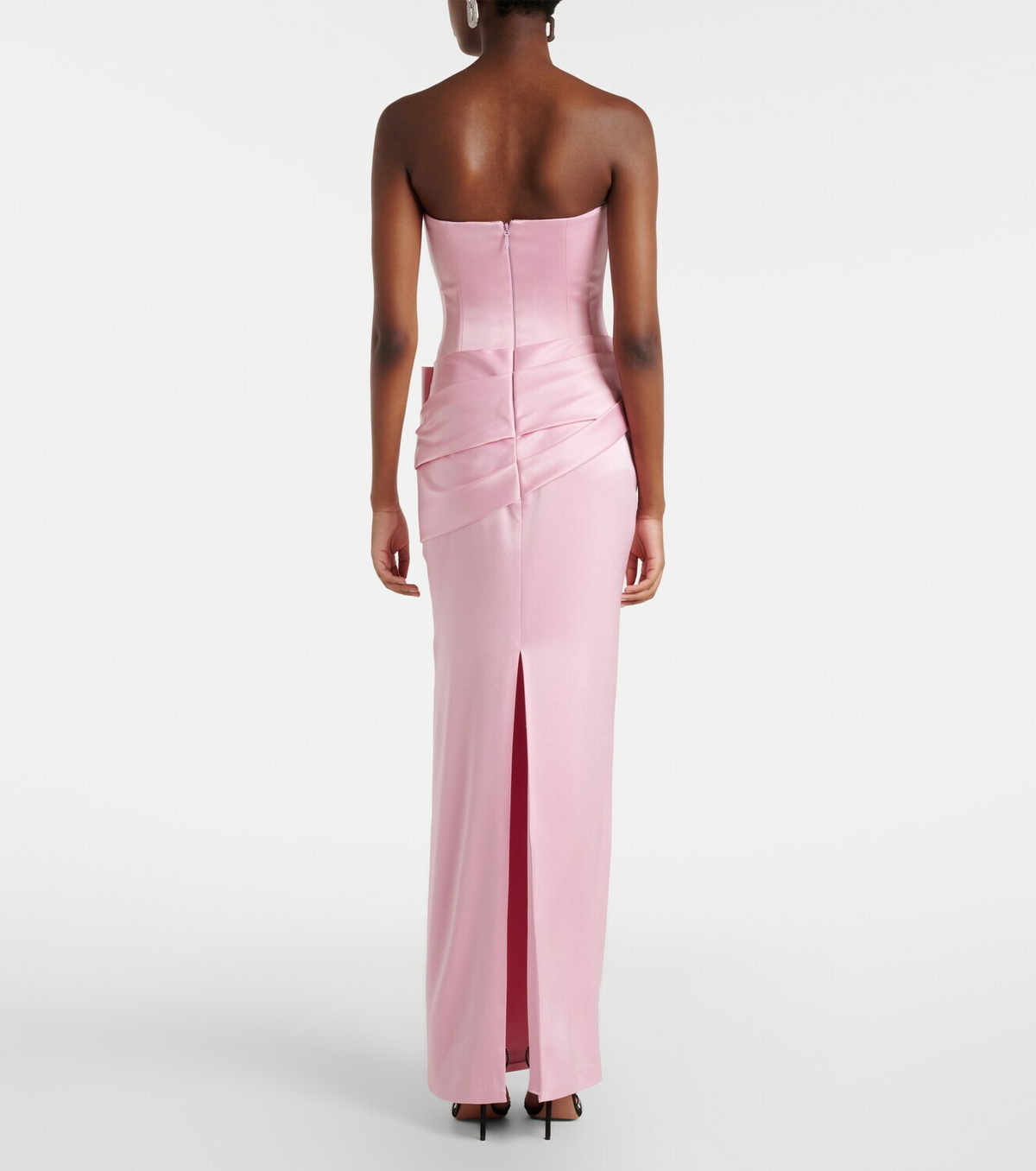 Alex Perry Draped satin crêpe bustier gown