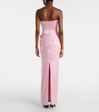 Alex Perry Draped satin crêpe bustier gown