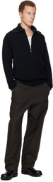 LEMAIRE Black Half Zip Sweater