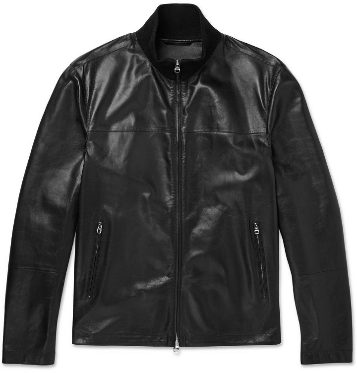 Photo: Dunhill - Leather Track Jacket - Men - Black