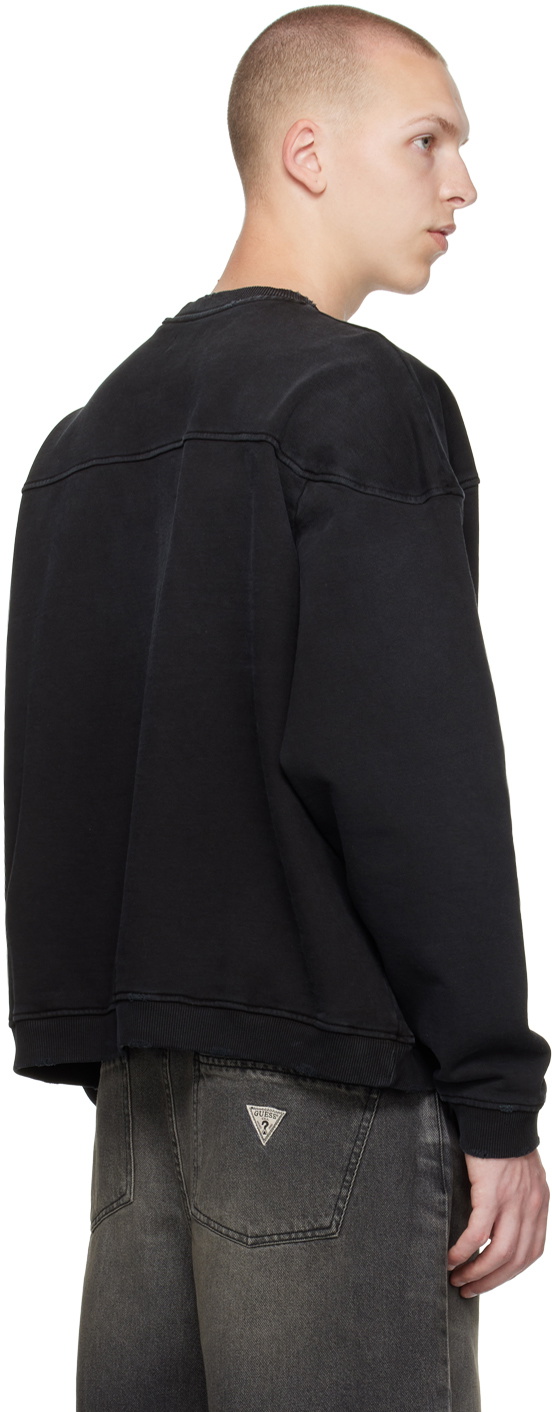 Guess Jeans Black Cotton Men Sweatshirt