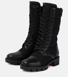 Christian Louboutin - Pavleta leather-trimmed combat boots
