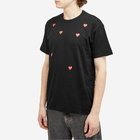 Comme des Garçons Play Men's Many Heart T-Shirt in Black