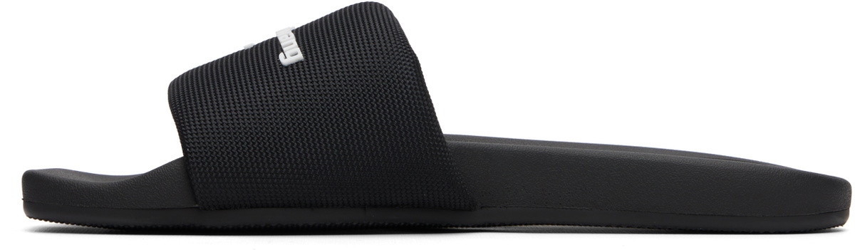 Alexander Wang Black 'AW' Pool Slides